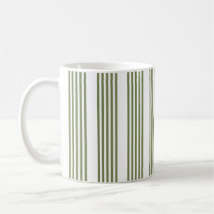 Caneca De Café Padrão de cinco faixas verde-oliva e branco