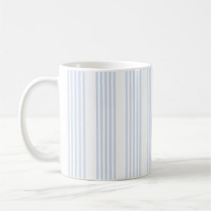 Caneca De Café Padrão de cinco listras azul-claro e branco