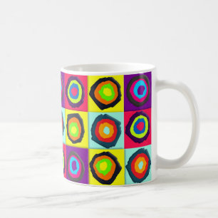 Caneca De Café Padrão de Círculos Coloridos