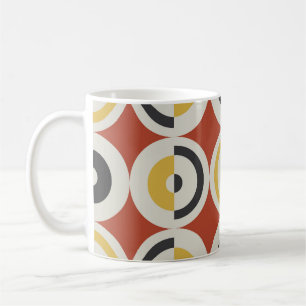 Caneca De Café Padrão de Círculos Coloridos Geométricos Sem Costu