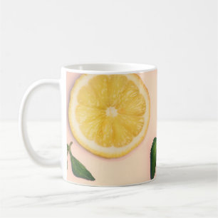 Caneca De Café Padrão de citrinos em fundo pastoso