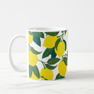 Caneca De Café Padrão de citros sem costura. Dificuldade de colhe