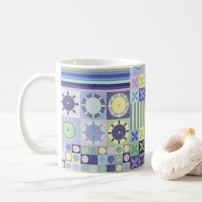 Caneca De Café Padrão de cobertor de Faux Knit Crochet, Bonito de (Com Donut)