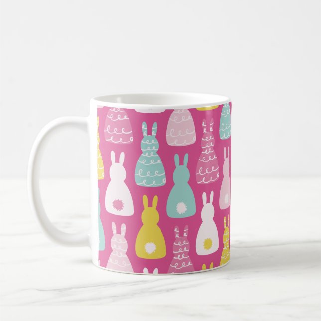Caneca De Café Padrão de coelho Páscoa (Esquerda)