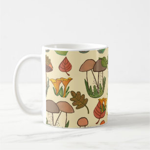 Caneca De Café Padrão de cogumelo. 