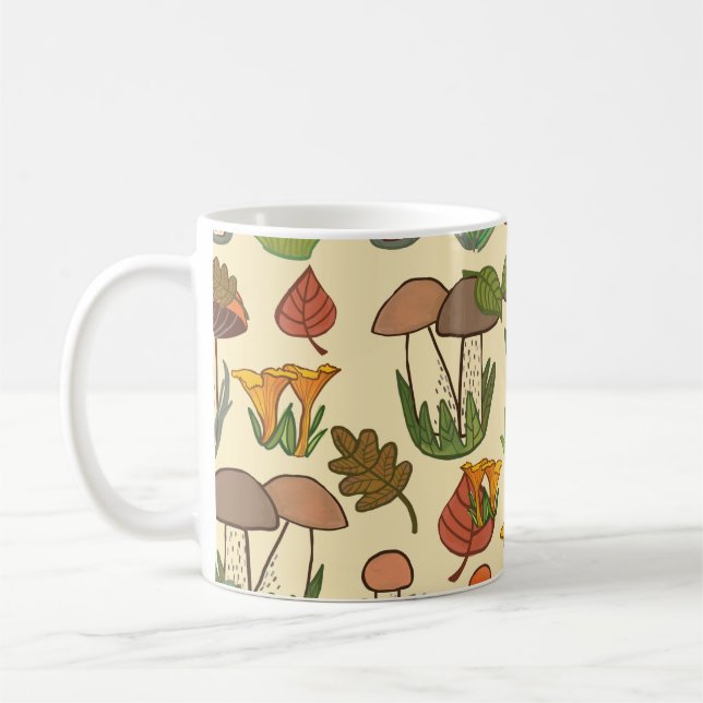 Caneca De Café Padrão de cogumelo.  (Esquerda)