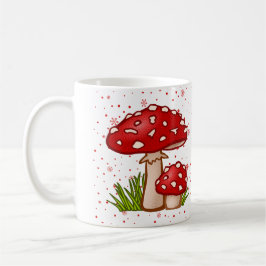 Caneca De Café Padrão de cogumelo - Toadstool Vermelha Design