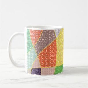 Caneca De Café Padrão de colcha de retalhos. Vintage decoration