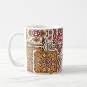 Caneca De Café padrão de colcha de retalhos vintage. Vintage dec