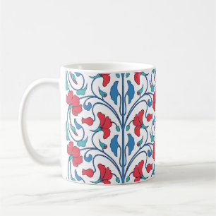 Caneca De Café Padrão de colheita floral sem costura árabe.