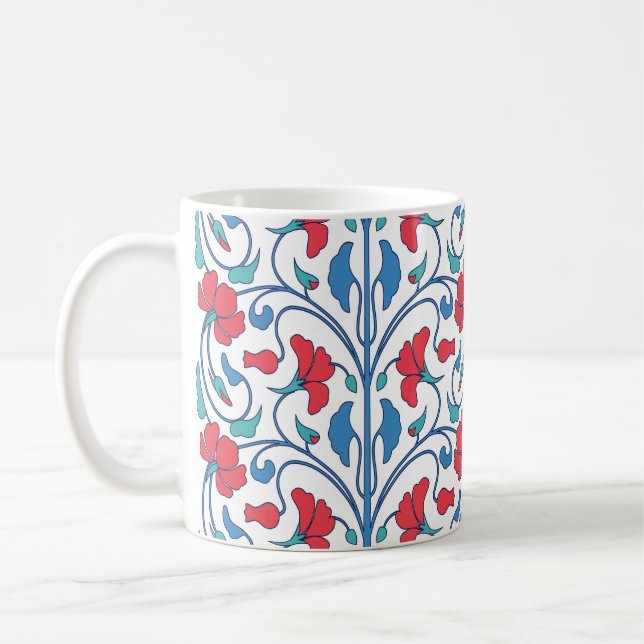 Caneca De Café Padrão de colheita floral sem costura árabe. (Esquerda)