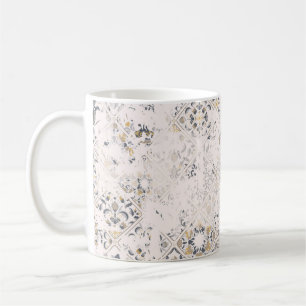 Caneca De Café Padrão de colheita sem costura com um efeito atrit