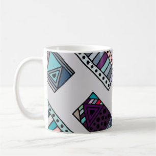Caneca De Café Padrão de colheita sem costura. fundo geométrico w