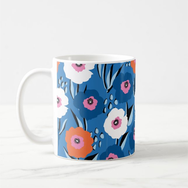 Caneca De Café Padrão de colheita sem costura grande vermelho bra (Esquerda)