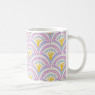 Caneca De Café padrão de concha em cores pastel