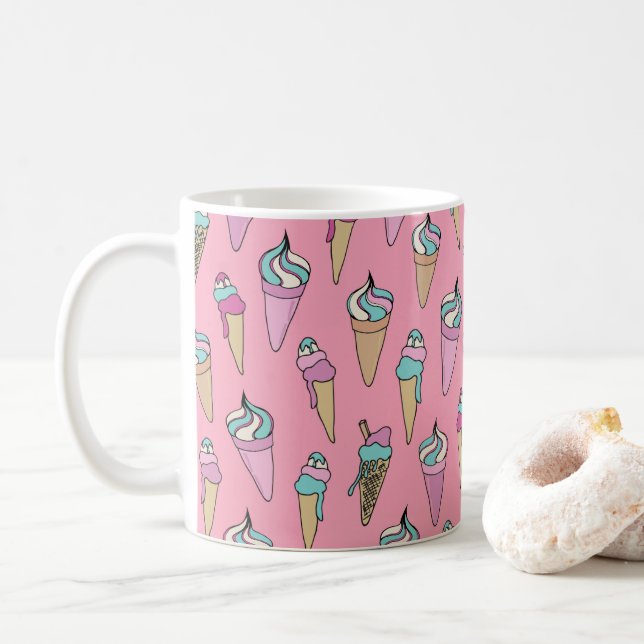 Caneca De Café Padrão de cone de sorvete (Com Donut)