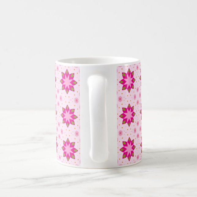 Caneca De Café Padrão de confete de flor de pétala (Alça)