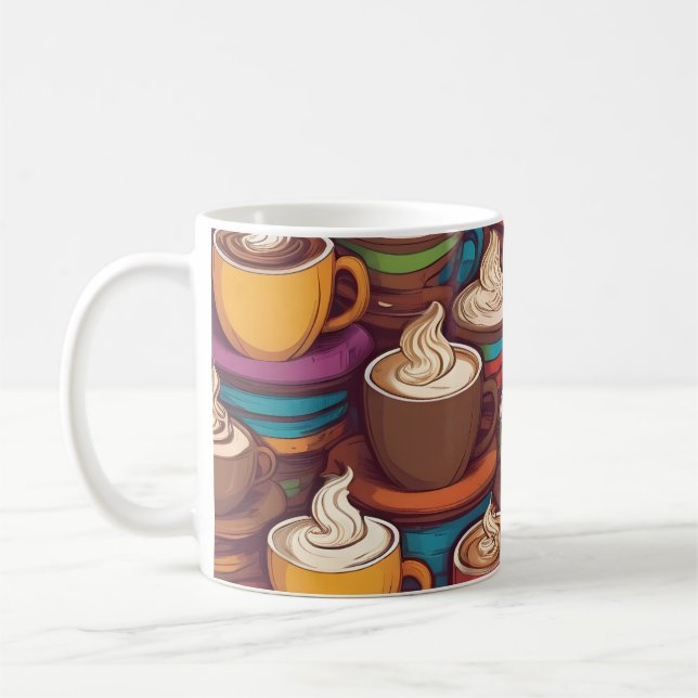 Caneca De Café Padrão de copos coloridos (Esquerda)
