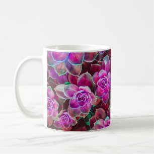 Caneca De Café Padrão de cor da água com a flor da camélia. Fl