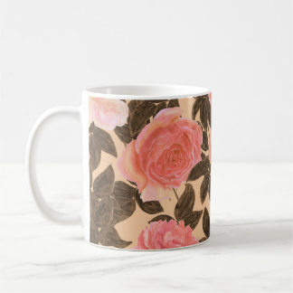 Caneca De Café Padrão de cor d'água do pêssego do rosa.