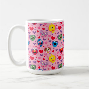 Caneca De Café Padrão de Corações do Namorados da Rua Sésame