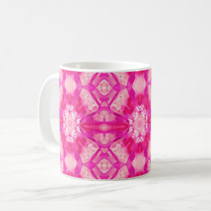 Caneca De Café Padrão de Corante Rosa-Rosa Fuchsia e Pastel