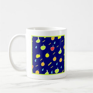 Caneca De Café Padrão de Cores Neon Tropicais do Fruta