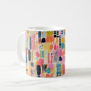 Caneca De Café Padrão de Cores Vibrantes