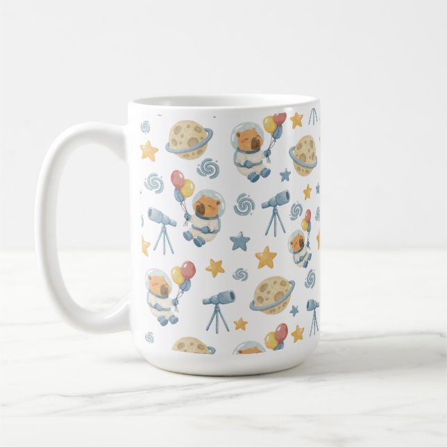 Caneca De Café Padrão de Crianças Capybara Astronaut - Mug (Esquerda)