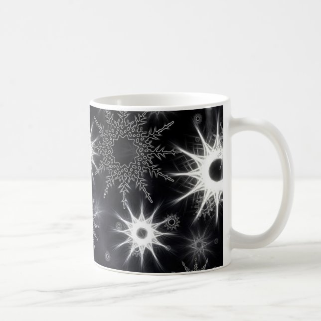 Caneca De Café Padrão de Cristal de Gelo em Preto (Direita)