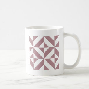 Caneca De Café Padrão de Cubo Geométrico de Deco em Mauve Escuro