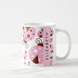 Caneca De Café Padrão De Damybugs, Damybugs Rosa, Seu Nome