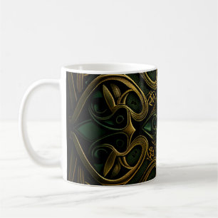 Caneca De Café Padrão de decoração de Xadrezes Ornamentais de Bro