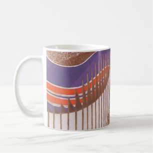 Caneca De Café Padrão de Degraus de Escada Pochoir Art Déco Jazz 