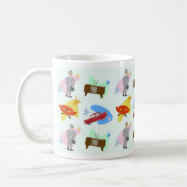 Caneca De Café Padrão de desenho animado divertido dos anos sesse
