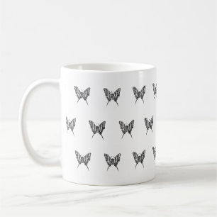 Caneca De Café Padrão de Desenho de Tinta da Borboleta de Zebra P