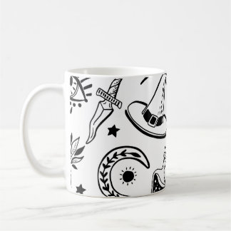 Caneca De Café Padrão de Desenho de Tinta Mágica Sem Olhos
