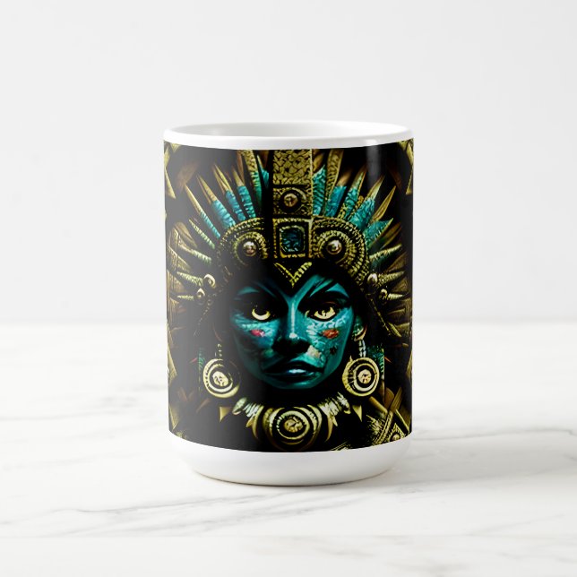Caneca De Café Padrão de Design Aztec Dois (Centro)