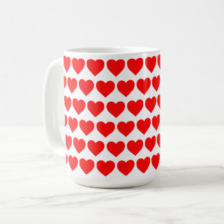 Caneca De Café padrão de design de corações vermelhos valentine a