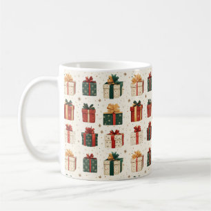 Caneca De Café Padrão de Design do presente de Natal Festivo