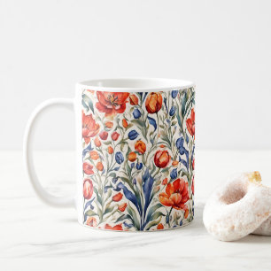 Caneca De Café Padrão de Design Tulip Bloomers WC