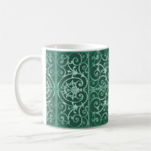 Caneca De Café Padrão de deslocamento verde de sábio