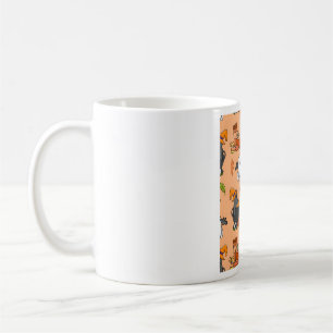 Caneca De Café Padrão de Dia das Bruxas Bonito