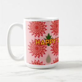 Caneca De Café Padrão de Dia das Mulheres com Flores da Primavera