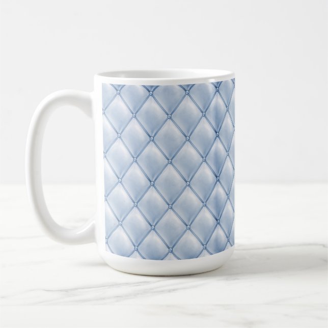 Caneca De Café PADRÃO DE DIAMANTE bonito PASTEL AZUL TUFTED (Esquerda)