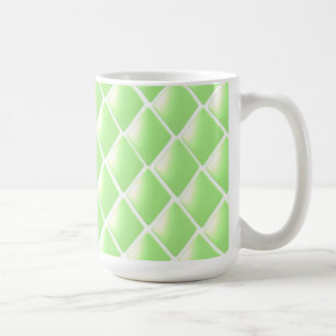 Caneca De Café Padrão de Diamante Comprimido Verde