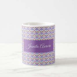 Caneca De Café Padrão de Diamante Geométrico Étnico Pastel Modern