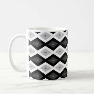 Caneca De Café Padrão de diamante preto, branco e cinza
