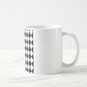 Caneca De Café Padrão de diamante preto e branco