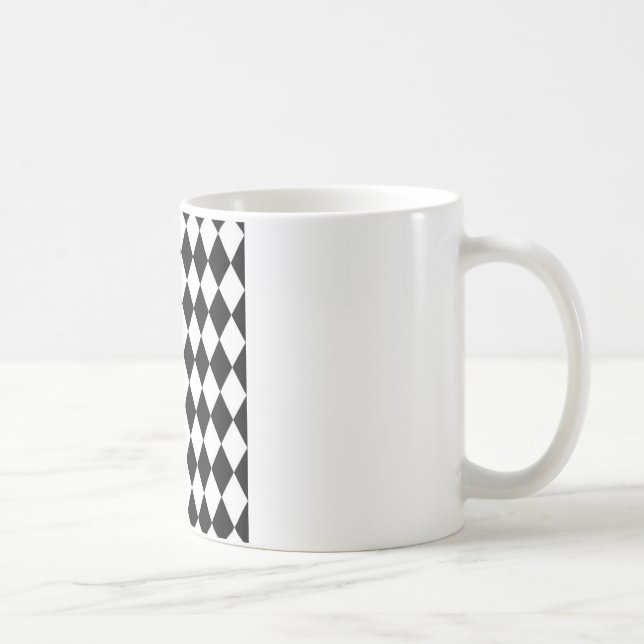 Caneca De Café Padrão de diamante preto e branco (Direita)